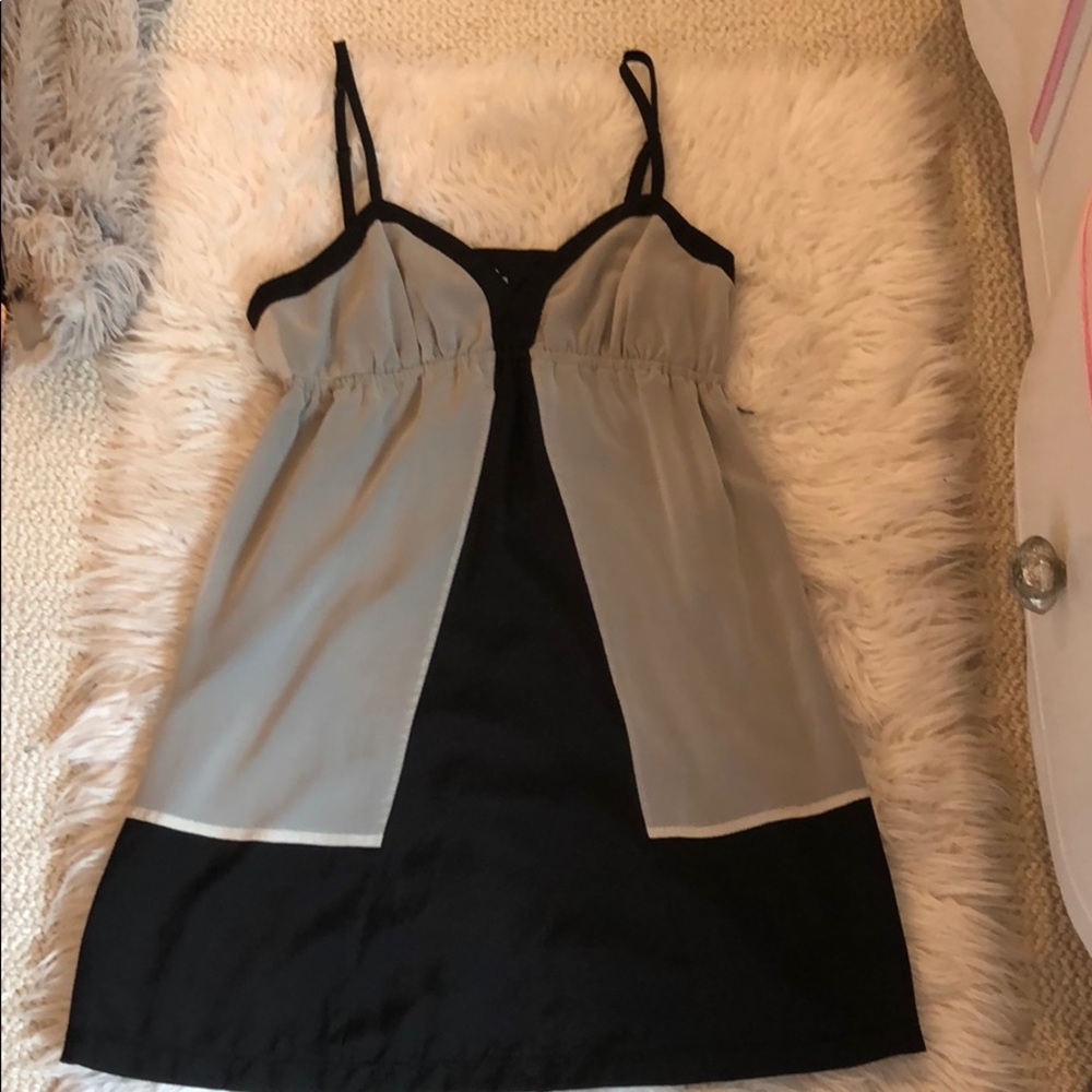 Black and grey mini dress